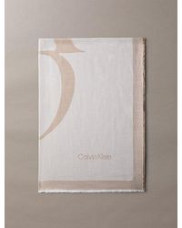 Calvin Klein - Quadratischer Chambray-Logo-Schal - Lyst