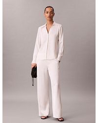 Calvin Klein - Hammered Satin Fitted Shirt - Lyst