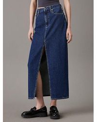Calvin Klein - Denim-Maxirock - Lyst