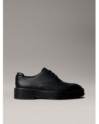 Calvin Klein - Jeans Leather Stacked Heel Lace Up Shoes - Lyst