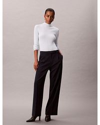 Calvin Klein - Soft Crepe Pleated Trousers - Lyst