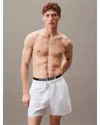 Calvin Klein - Pantaloncini Da Bagno Corti Con Fascia - Lyst
