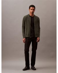 Calvin Klein - Smooth Cotton Sweater Bomber Jacket - Lyst