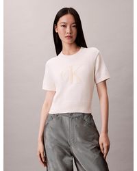 Calvin Klein - Monologo Cropped Jumper - Lyst