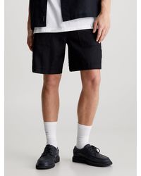 Calvin Klein - Cotton Linen Shorts - Lyst