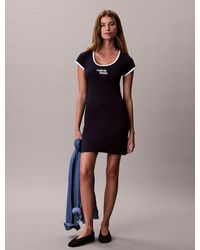Calvin Klein - Cotton Stretch Logo T-Shirt Dress - Lyst
