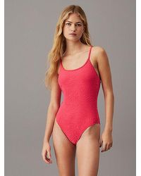 Calvin Klein - Bañador con espalda abierta - CK Texture - Lyst