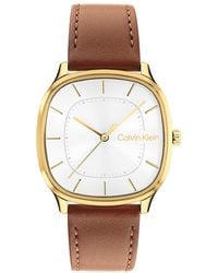Calvin Klein - Rounded Case Sunray Dial Watch - Lyst