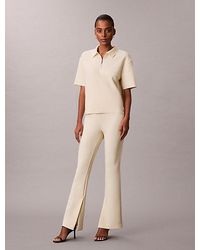 Calvin Klein - Tailored Knit Flared Pull On Trousers - Lyst