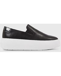 Calvin Klein - Zapatos slip-on de piel con plataforma - Lyst