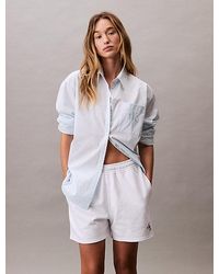 Calvin Klein - Badstof Korte Broek Met Monogram-Logo - Lyst
