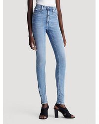 Calvin Klein - High Rise Super Skinny Jeans Met Rits Op De Zoom - Lyst