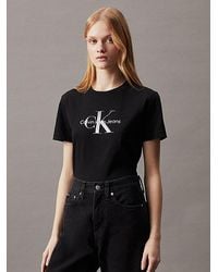 Calvin Klein - T-Shirt DIFFUSED MONOLOGO REGULAR TEE mit Logoschriftzug - Lyst