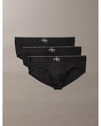 Calvin Klein - 3 Pack Briefs Graphic Monogram Cotton Stretch - Lyst