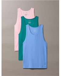 Calvin Klein - Cotton Stretch Blend 3-Pack Tank Top - Lyst