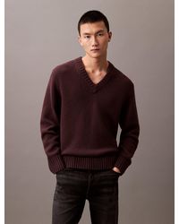 Calvin Klein - Wool Blend V-Neck Jumper - Lyst