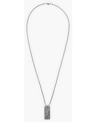 Calvin Klein - Geometric Grid Pendant Necklace - Lyst