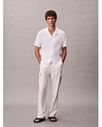 Calvin Klein - Linen Blend Classic Button Down Shirt - Lyst