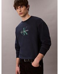 Calvin Klein - Premium Badstof Relaxed Sweatshirt Met Monogram-Logo - Lyst