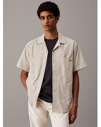 Calvin Klein - Overhemd Met Korte Mouwen Van Katoenen Poplin - Lyst