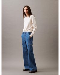 Calvin Klein - Cargo Wide Leg Fit Jeans - Lyst