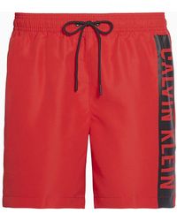Calvin Klein Ba�ador de largo medio con cord�n - Intense Power - Rojo