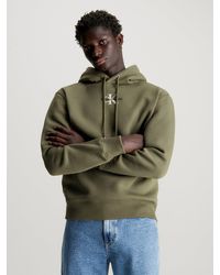 Calvin Klein - Sweat-shirt à capuche en polaire avec monogramme - Lyst