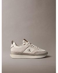 Calvin Klein - Suede Signature Logo Runner Trainers - Lyst
