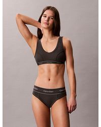 Calvin Klein - Lightly Lined Triangle Bralette Heritage Cotton Stretch - Lyst
