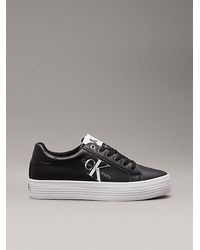 Calvin Klein - Leather Platform Trainers - Lyst