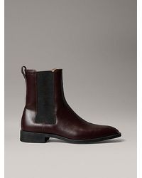 Calvin Klein - Leather Almond Toe Chelsea Boots - Lyst