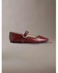 Calvin Klein - Leather Mary Jane Ballerinas - Lyst