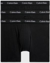 Calvin Klein - 3 Pack Boxer Briefs - Cotton Stretch - - Black - Men - S - Lyst