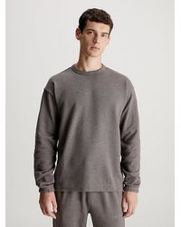 Calvin Klein - Logo-Sweatshirt aus Baumwoll-Frottee - Lyst