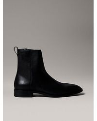 Calvin Klein - Leather Zip Ankle Boots - Lyst