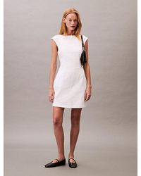 Calvin Klein - Jurk Met Open Rug En Kapmouwen - Lyst