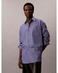 Calvin Klein - Camisa con botones holgada de rayas - Lyst