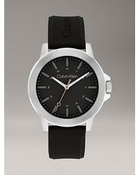 Calvin Klein - Silikonarmbanduhr Mit Auffälligem Zifferblatt - Lyst