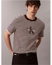 Calvin Klein - Monogram Logo Stripe Relaxed T-Shirt - Lyst