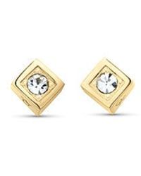 Calvin Klein - Jeans Crystal Sculpted Cube Stud Earrings - Lyst