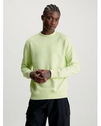 Calvin Klein - Badge-Sweatshirt aus Baumwoll-Frottee - Lyst