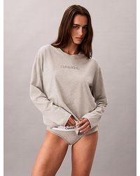 Calvin Klein - Relaxed Long Sleeve T-Shirt Cotton Lounge - Lyst