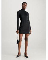 Calvin Klein - Vestido de manga larga de punto elástico - Lyst