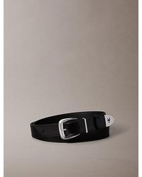 Calvin Klein - Leather Tapered Hardware Belt - Lyst