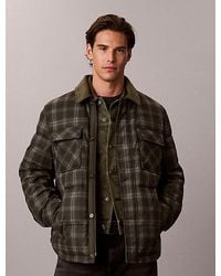 Calvin Klein - Jeans Check Down Puffer Shirt Jacket - Lyst
