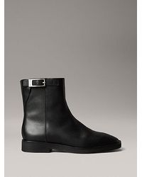 Calvin Klein - Ankle-Boots Aus Leder Mit Reißverschluss - Lyst