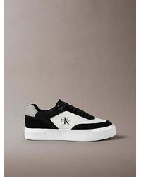 Calvin Klein - Suede And Leather Signature Trainers - Lyst