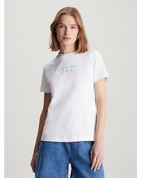 Calvin Klein - T-shirt Met Verhoogd Logo - Lyst