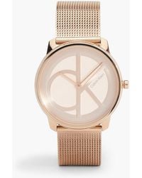 Calvin Klein - Monogram Logo Mesh Bracelet Watch - Lyst