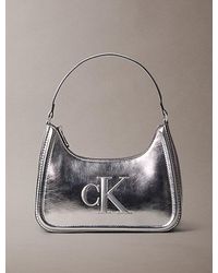 Calvin Klein - Metallic Schoudertas Met Opvallend Monogram - Lyst
